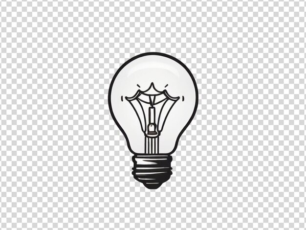 PSD plight bulb icon line art png transparent