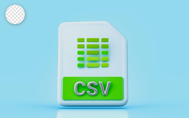 Plik dokumentu CSV śpiewa koncepcję renderowania 3D do zapisywania informacji pisania ważnego dokumentu