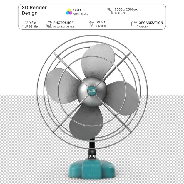 PSD plik psd do modelowania 3d retro fan