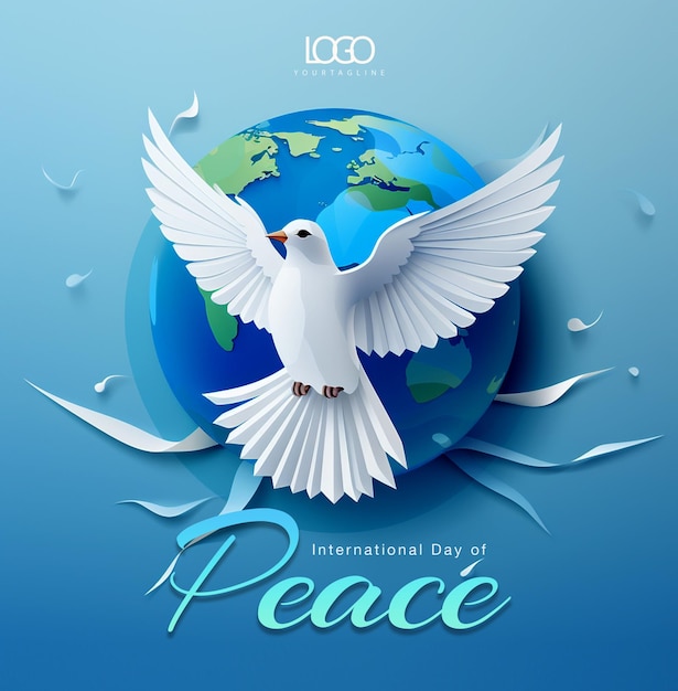 Plik PSD kreatywnego projektu Międzynarodowego Dnia Pokoju