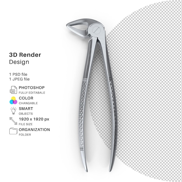 Plik Psd Modelowania 3d Do Ekstrakcji Zębów Realistyczny