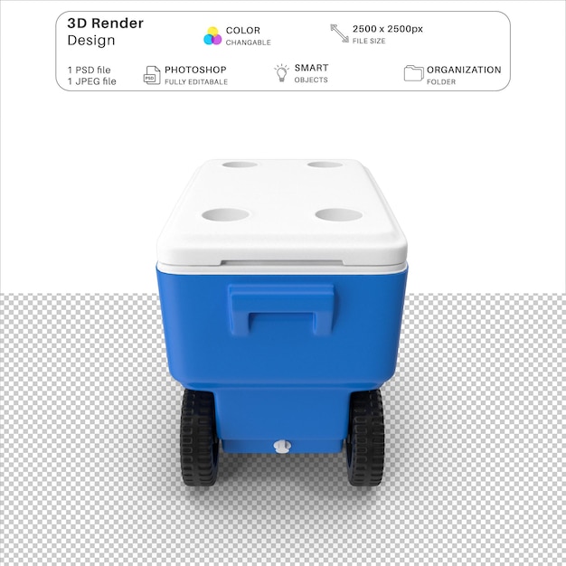 PSD plik psd modelowania 3d pudełka chłodniczego