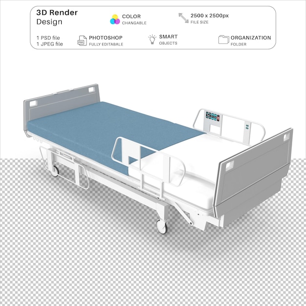 Plik Psd Modelowania łóżka Szpitalnego 3d