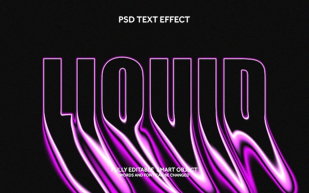 Plik Psd Z Efektem Tekstu Liquid Gradient