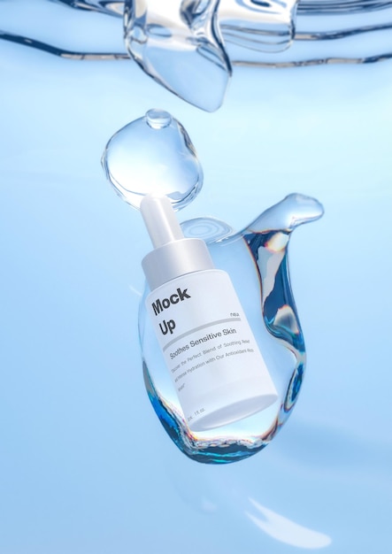 Plik PSD z makietą produktu kosmetycznego Obraz makiety produktu serum
