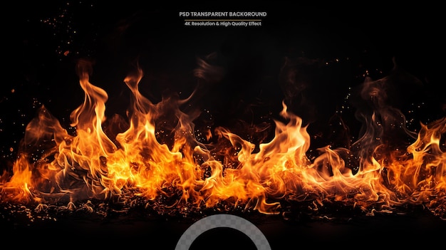 PSD płomień płonie w ogniu ogień w grillu z dymem podpalenie lub klęska żywiołowa