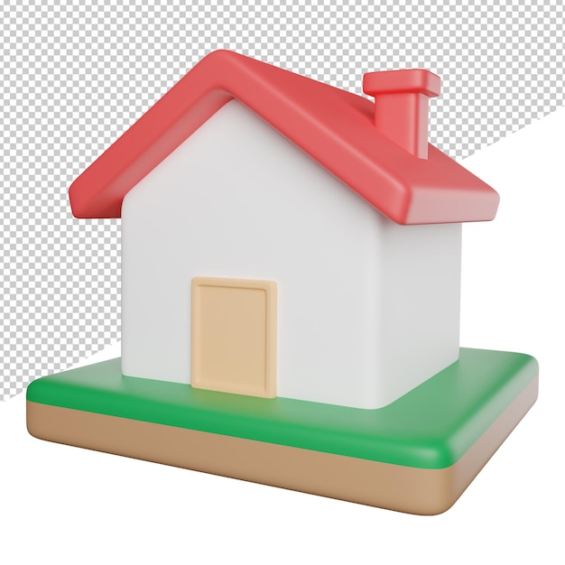 プロット ハウス ビル 赤い屋根と緑の縁取りの家