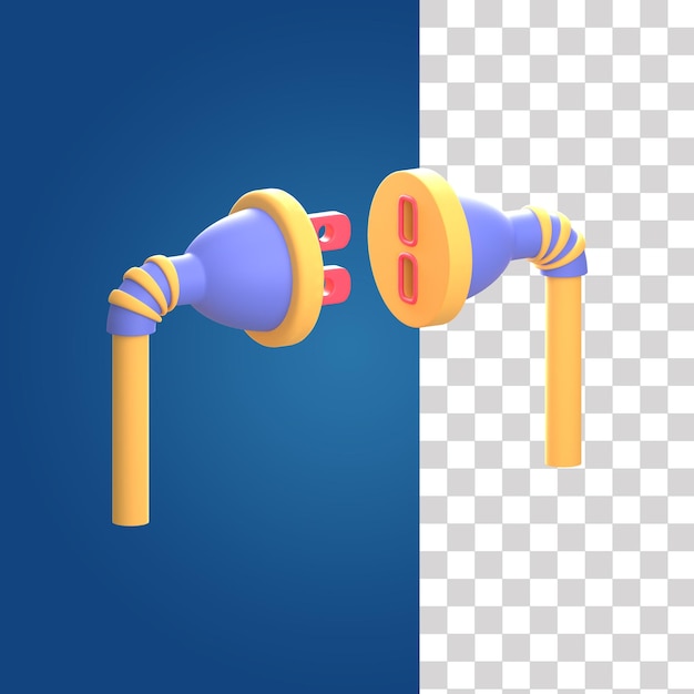 PSD plug connector 3d icon