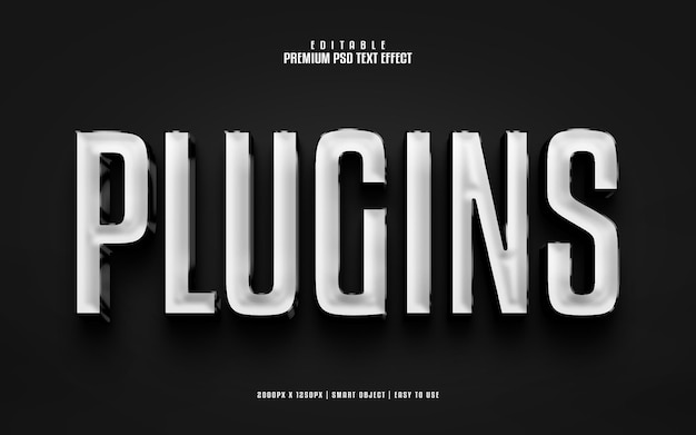 Plugins editable premium 3d psd text effect