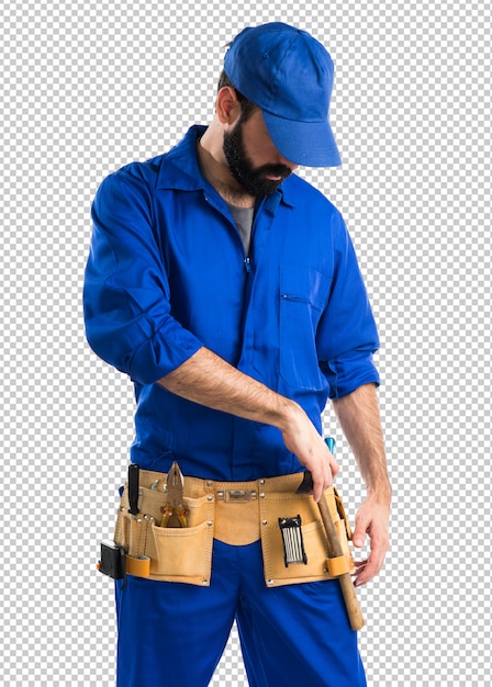 PSD plumber man