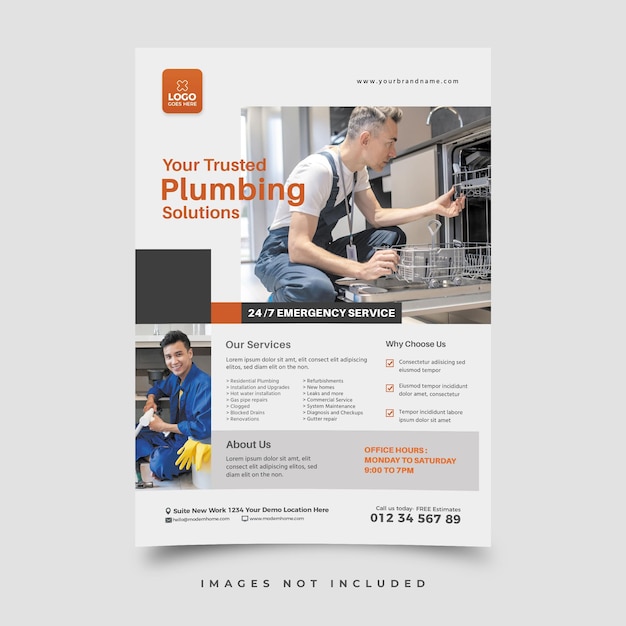 PSD plumber service dl flyer