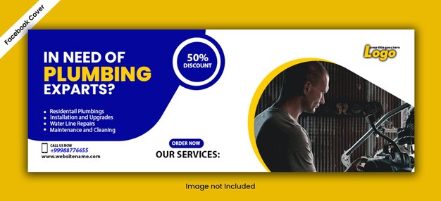 PSD plumber serviceinstagramfacebook cove post post design template