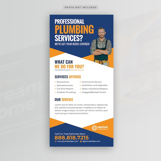 PSD plumbing service dl flyer