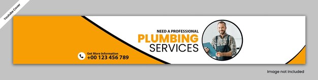 PSD plumbing youtube channel cover psd-sjabloon