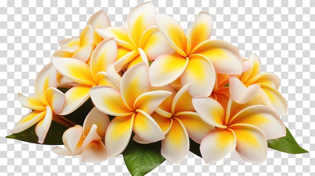 Plumeria bloemen op een doorzichtige achtergrond