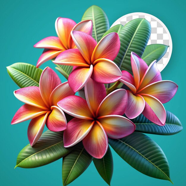 PSD plumeria or frangipani tropical flowers