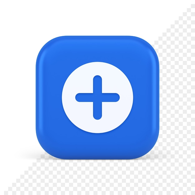plus add button mathematical addition symbol 3d realistic icon