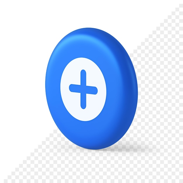 PSD più pulsante aggiungi simbolo di addizione matematica icona isometrica rotonda 3d