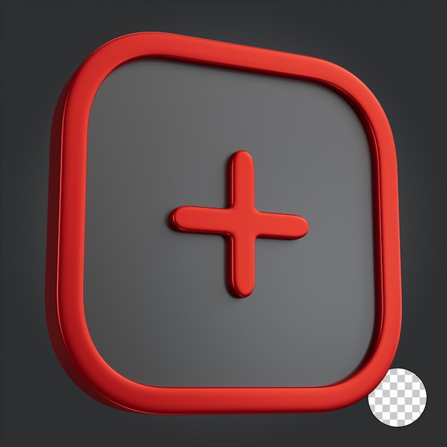 PSD plus button 3d icon