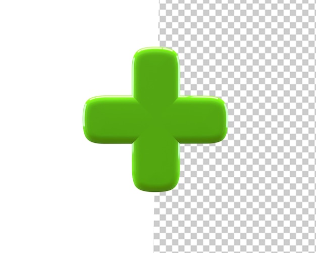 plus green sign 3d render