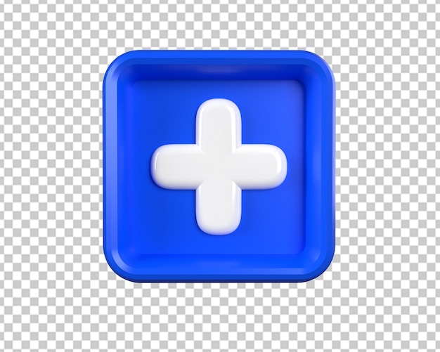 PSD plus logo sign 3d medical blue care icon