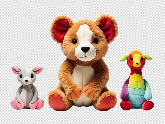 PSD puzzle di animali di peluche png trasparente