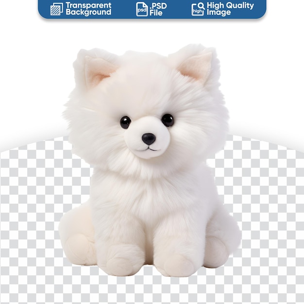 PSD plush toy cute white fox stuffed animal charm