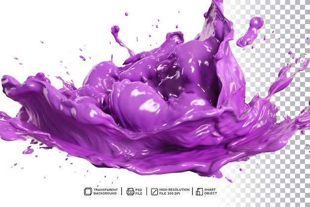 PSD płyn photoshop purple color splash o zwiększonej przezroczystości