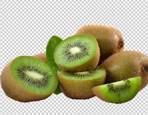 Płytka owocu kiwi izolowana na przezroczystym tle
