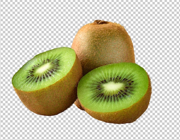 Płytka owocu kiwi izolowana na przezroczystym tle