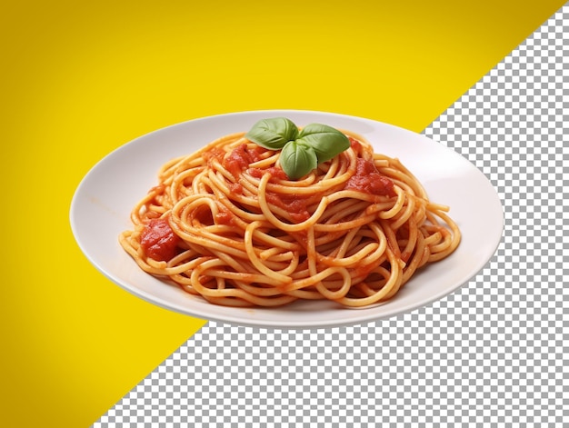 Płytka spaghetti z żółtym i przezroczystym tłem