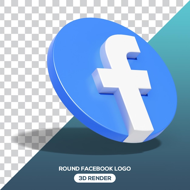 PSD png 3 d ラウンド facebook ロゴ浮遊角度ソーシャル メディア 3 d レンダリング用の分離レンダリング メタ アイコン