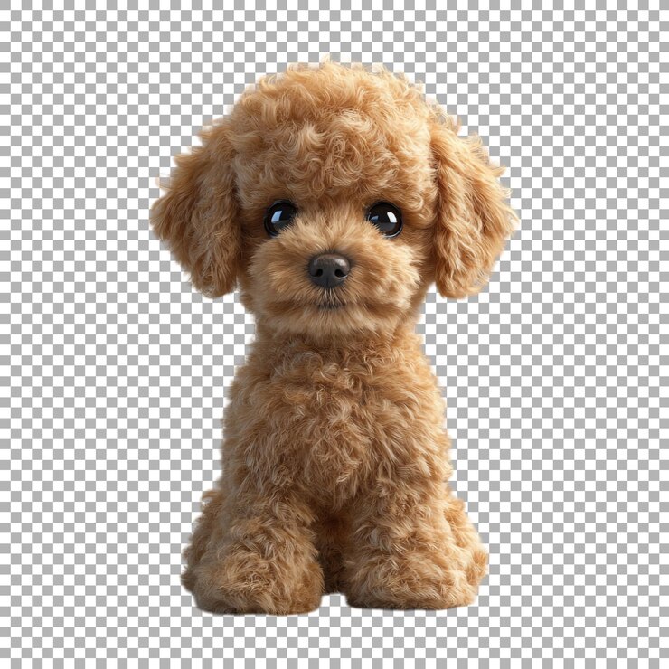 PSD 투명한 배경에 png 사랑스러운 장난감 푸들