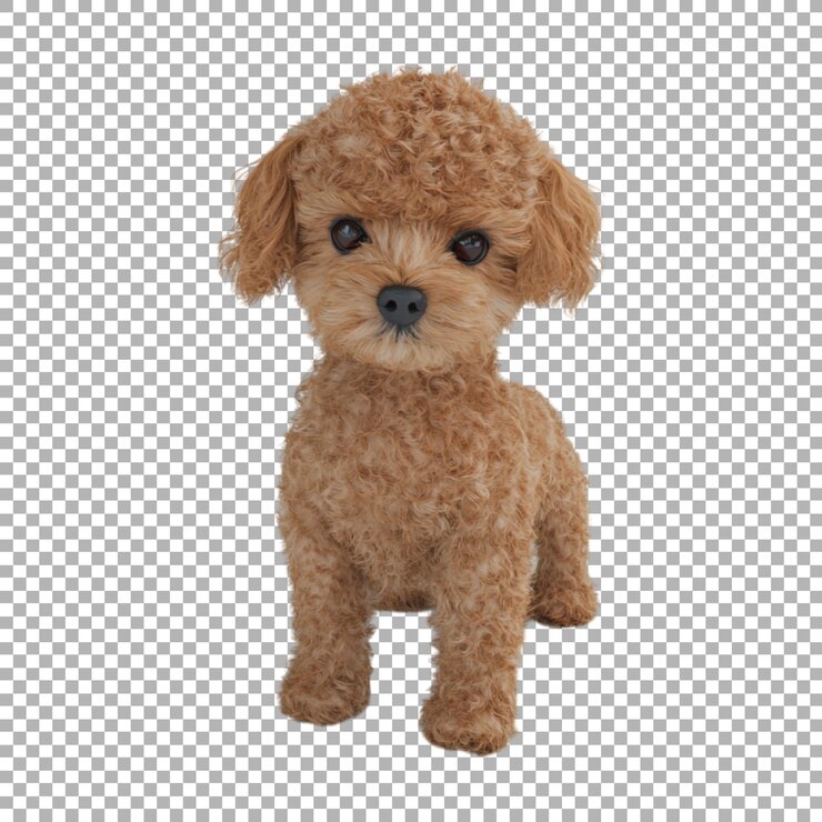 PSD 투명한 배경에 png 사랑스러운 장난감 푸들