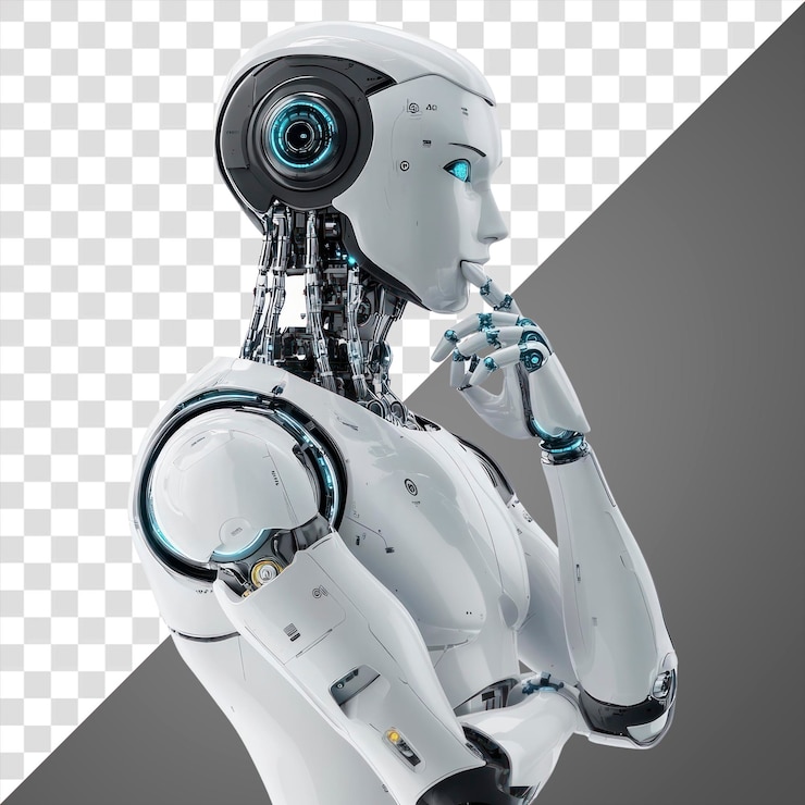 PSD png ai robot thinking intelligence engineering technology