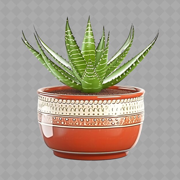 Png aloe vera in vaso di ceramica su supporto di ceramico con colore verde un albero interno su uno sfondo pulito