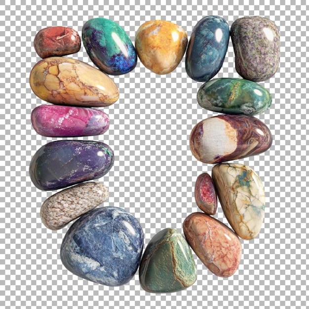 Png Alphabet U in Stones Style Isolated Against a Transparent Background for Natural Designs Earthy Branding or Rustic Typography Applications