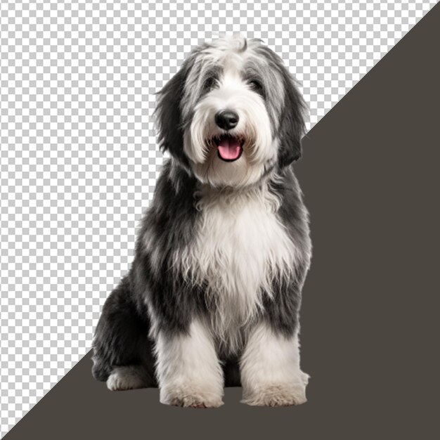 PSD png и psd cute черно-белая собака изолирована на прозрачном фоне
