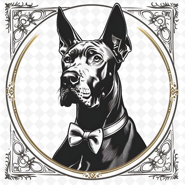 PSD png animal line art and frame stamps collage stamp natural sketch for character illustration