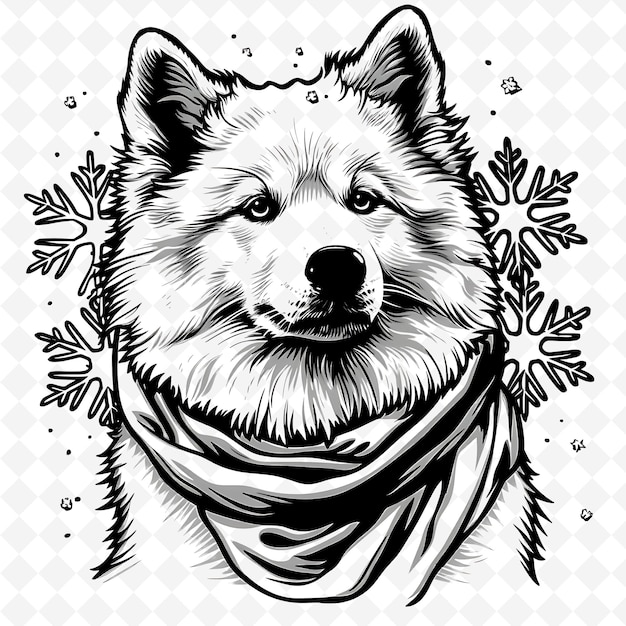 PSD png animal line art and frame stamps коллажная марка естественный эскиз для иллюстрации персонажей