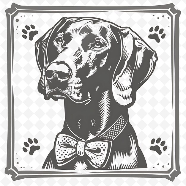 PSD png animal line art and frame stamps коллажная марка естественный эскиз для иллюстрации персонажей