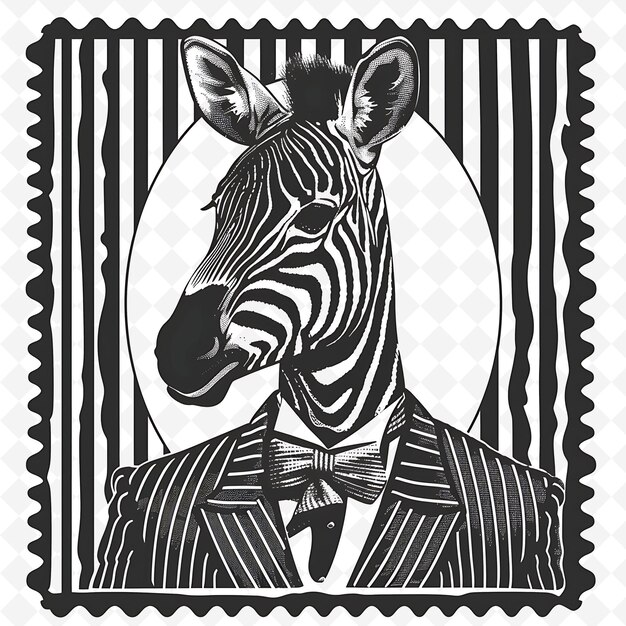 Png animal line art and frame stamps коллажная марка естественный эскиз для иллюстрации персонажей