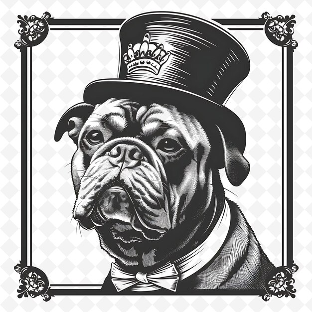 PSD png animal line art and frame stamps коллажная марка естественный эскиз для иллюстрации персонажей