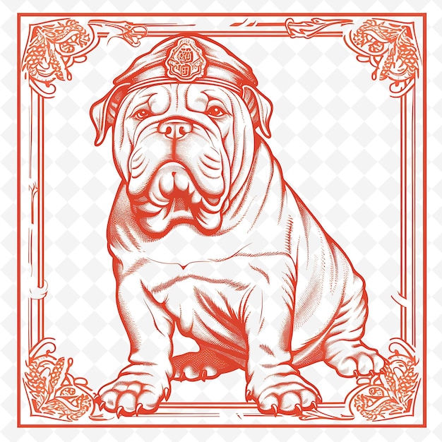 PSD png animal line art and frame stamps collage stamp natural sketch voor de illustratie van personages