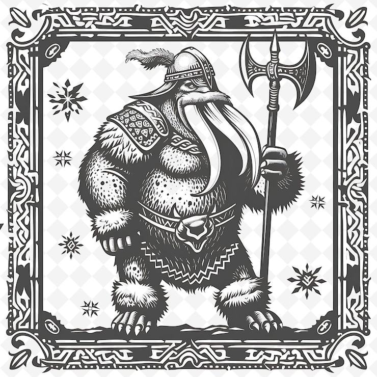 PSD png animal line art and frame stamps collage stamp natural sketch voor de illustratie van personages
