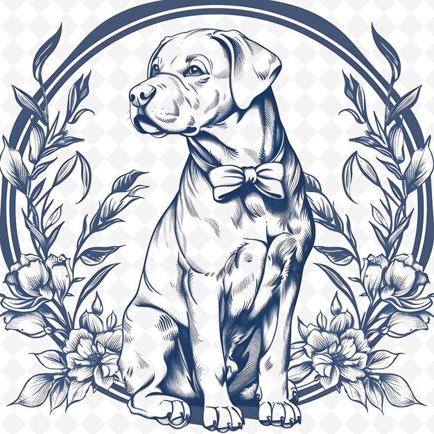 PSD png animal line art and frame stamps collage stamp natural sketch voor de illustratie van personages