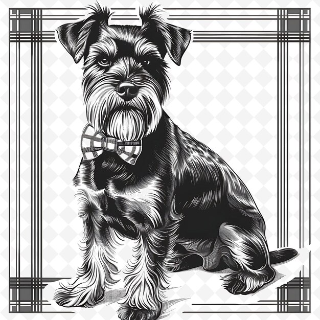 PSD png animal line art and frame stamps collage stamp natural sketch voor de illustratie van personages