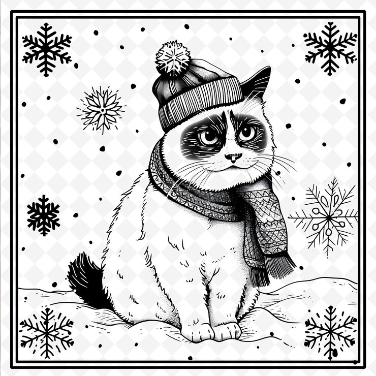 PSD png animal line art and frame stamps collage stamp natural sketch for character illustration