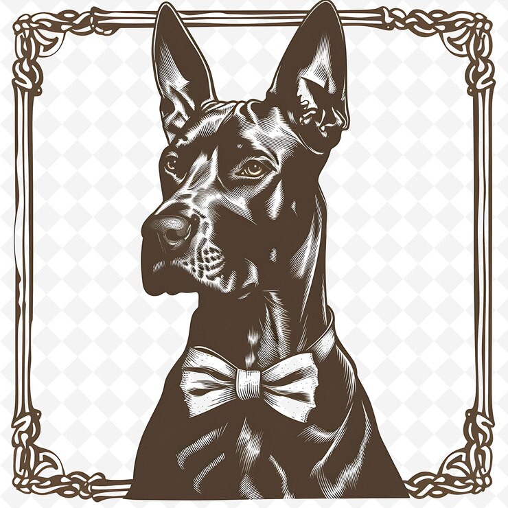 PSD png animal line art and frame stamps collage stamp natural sketch for character illustration