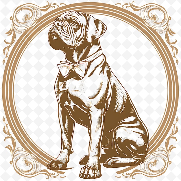 PSD png animal line art and frame stamps collage stamp sketch naturale per l'illustrazione dei personaggi